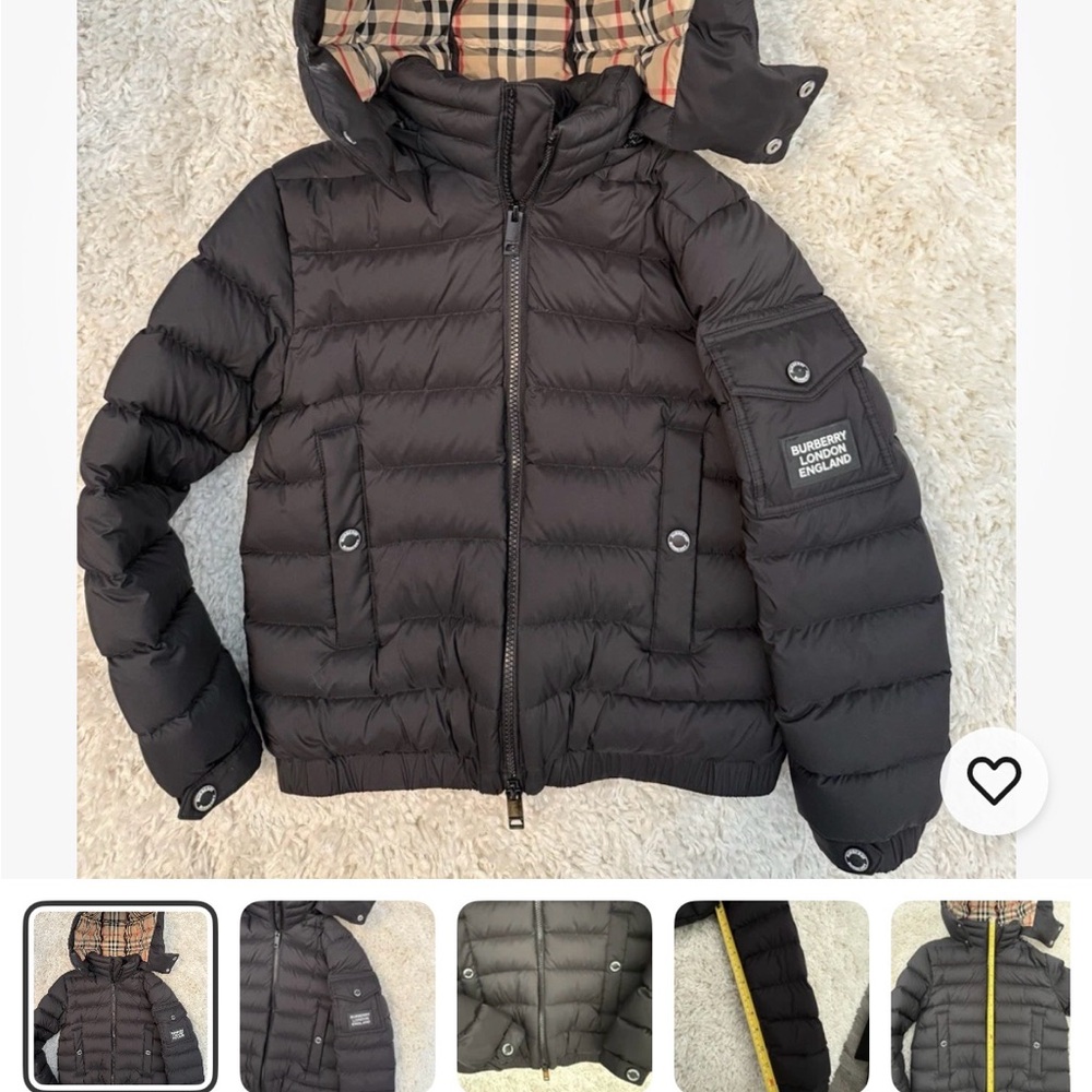 Burberry Black Quilted Jacket with Check Lining